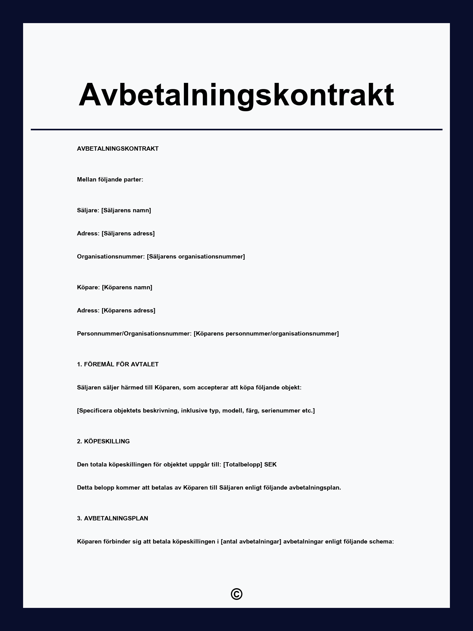Avbetalningskontrakt