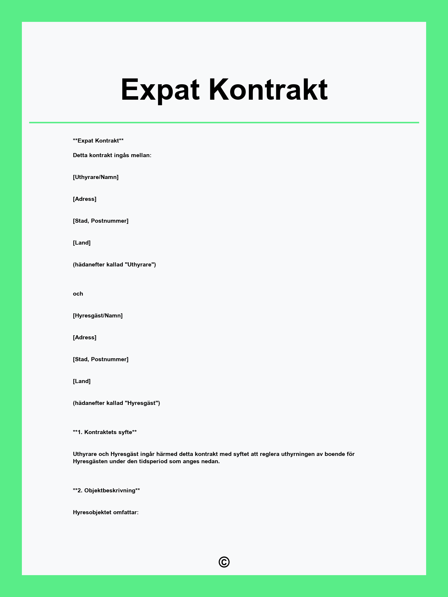 Expat Kontrakt