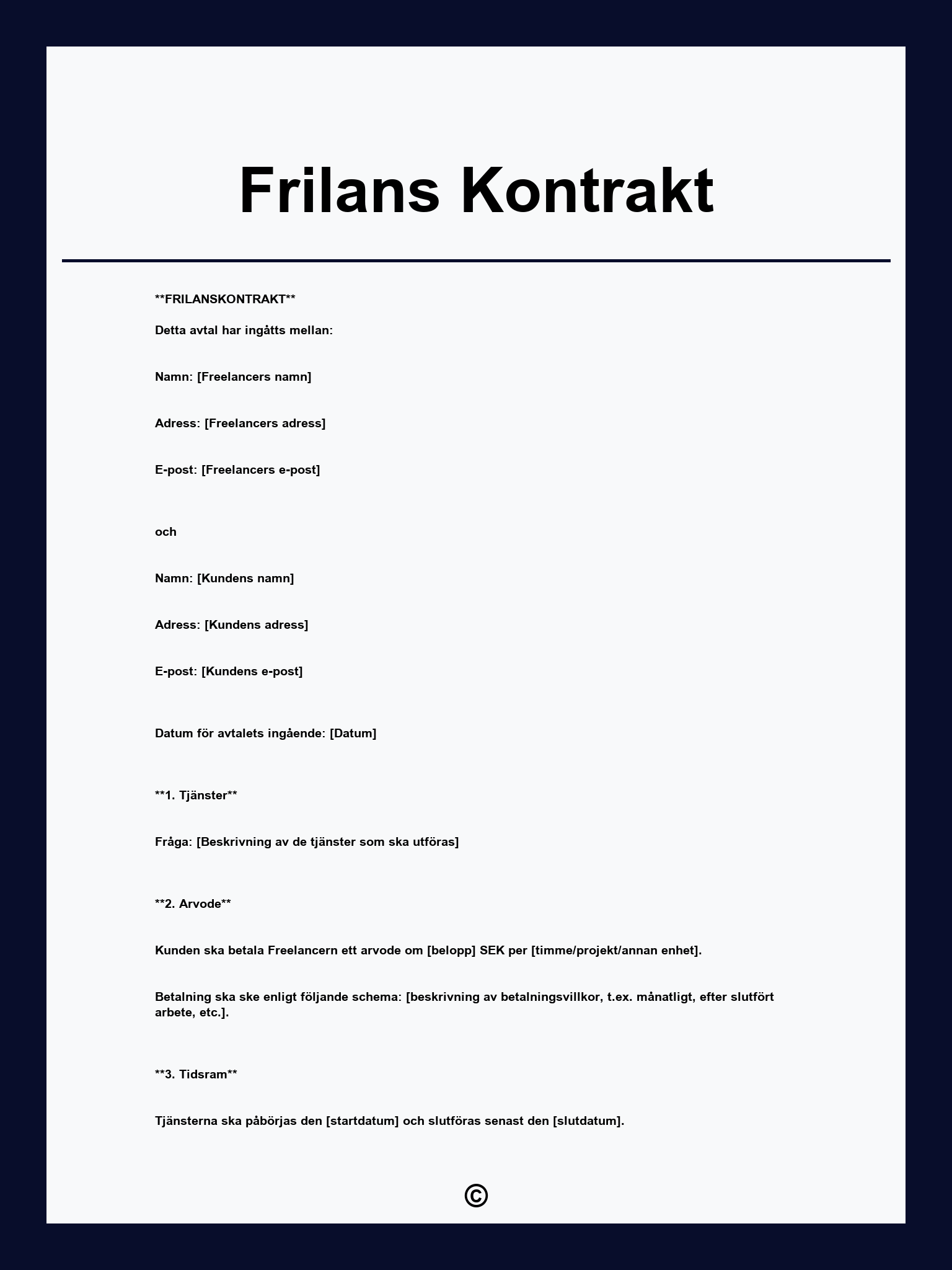 Frilans Kontrakt