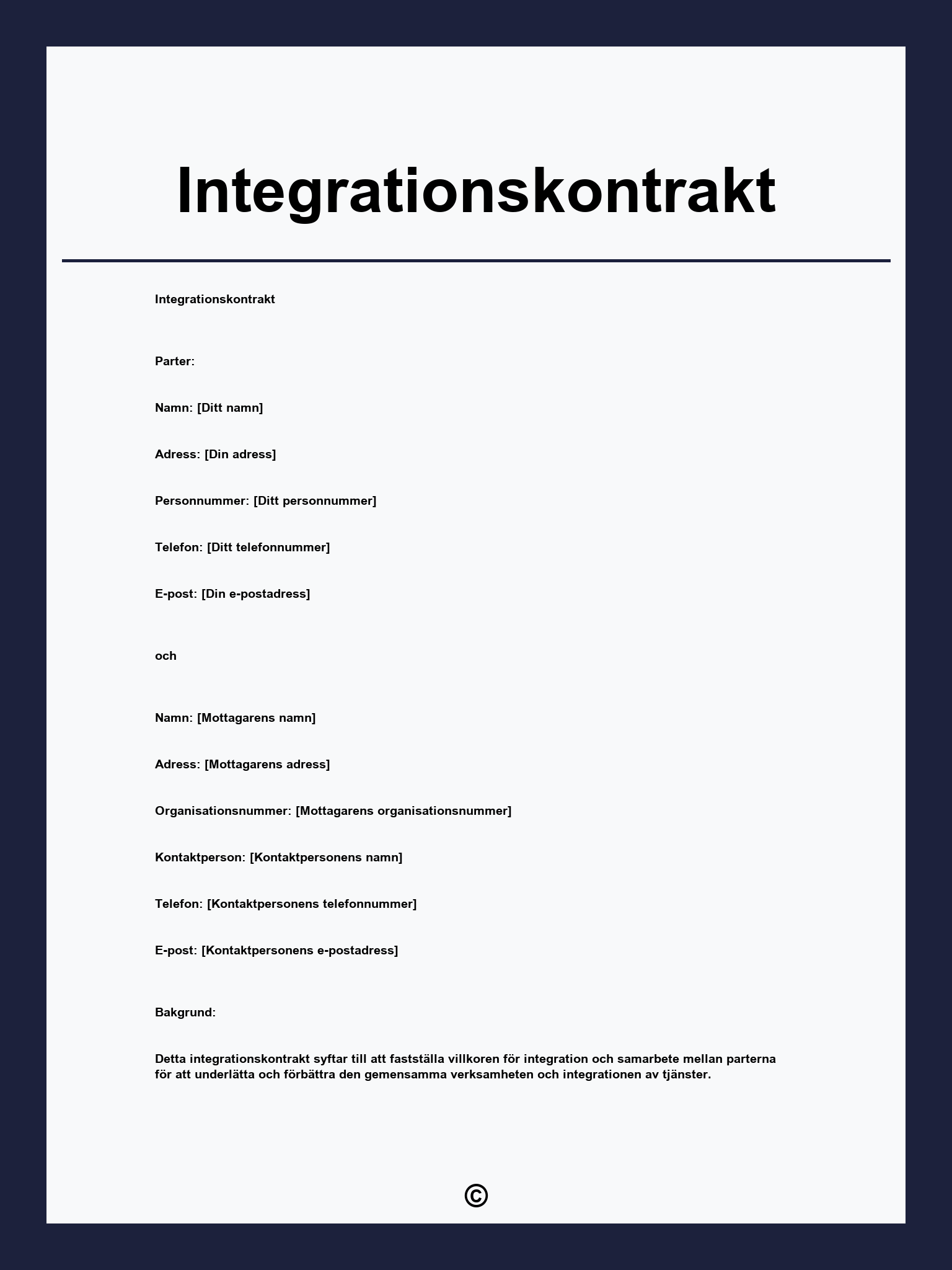 Integrationskontrakt
