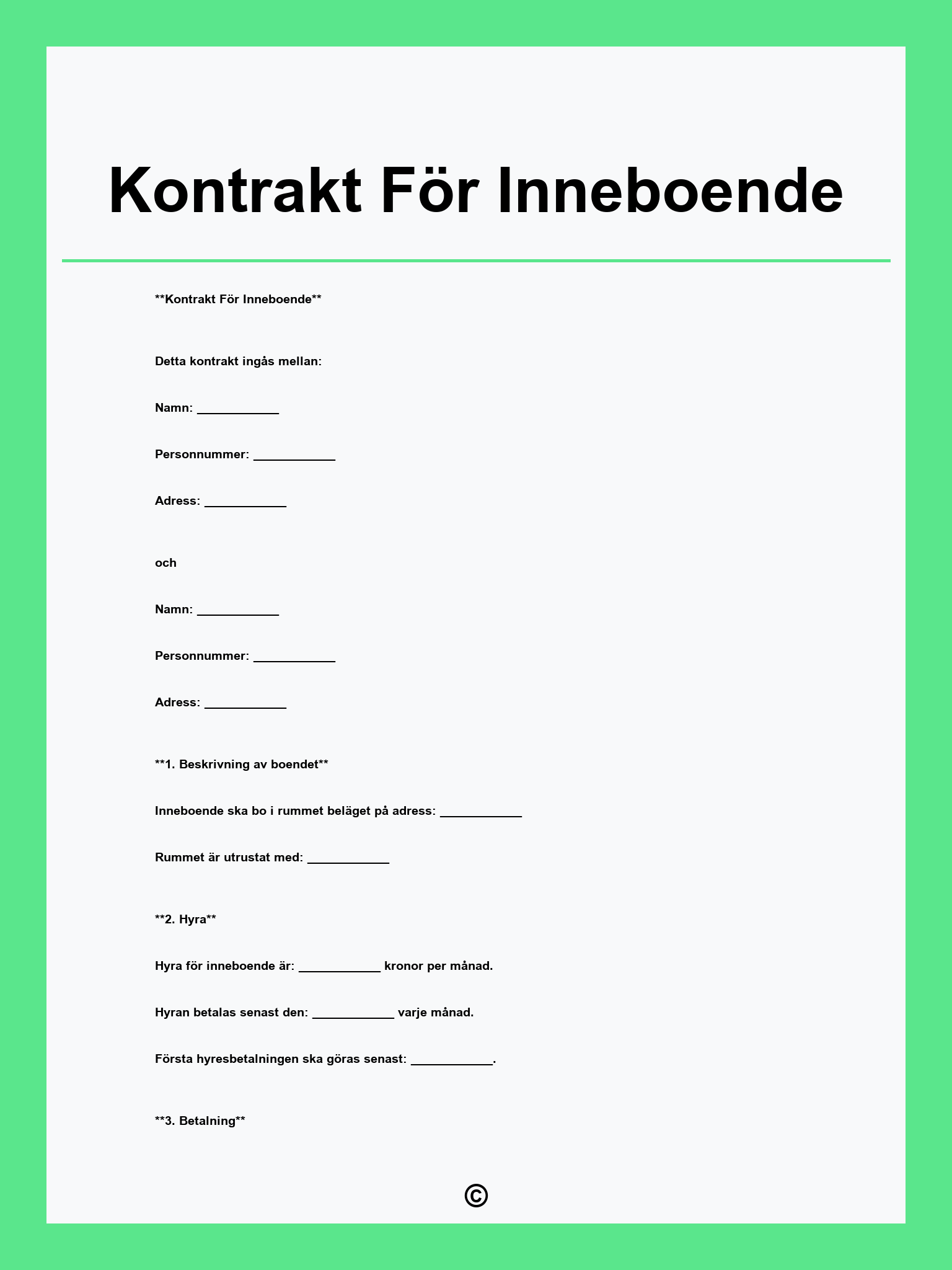 Kontrakt För Inneboende