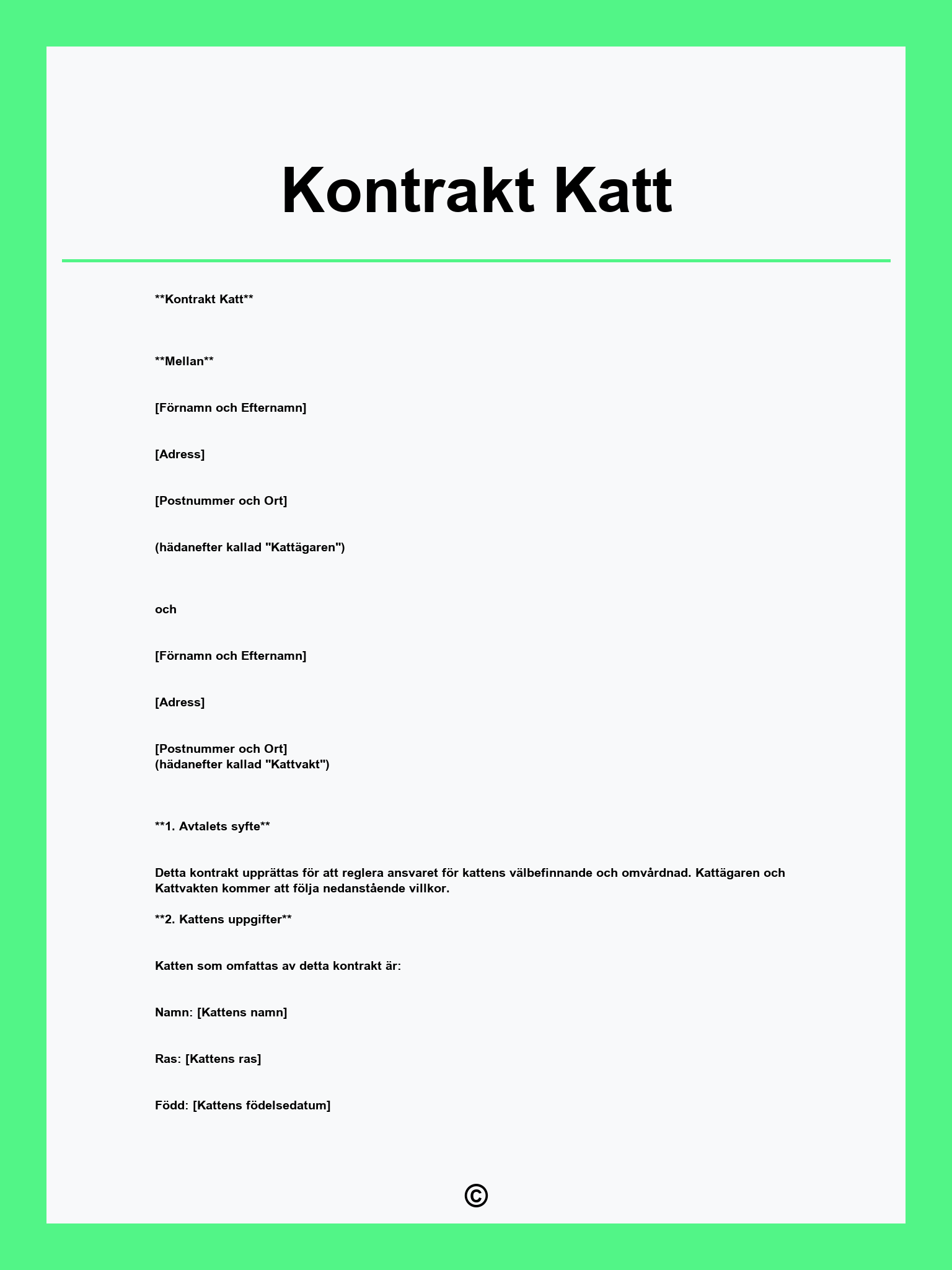 Kontrakt Katt