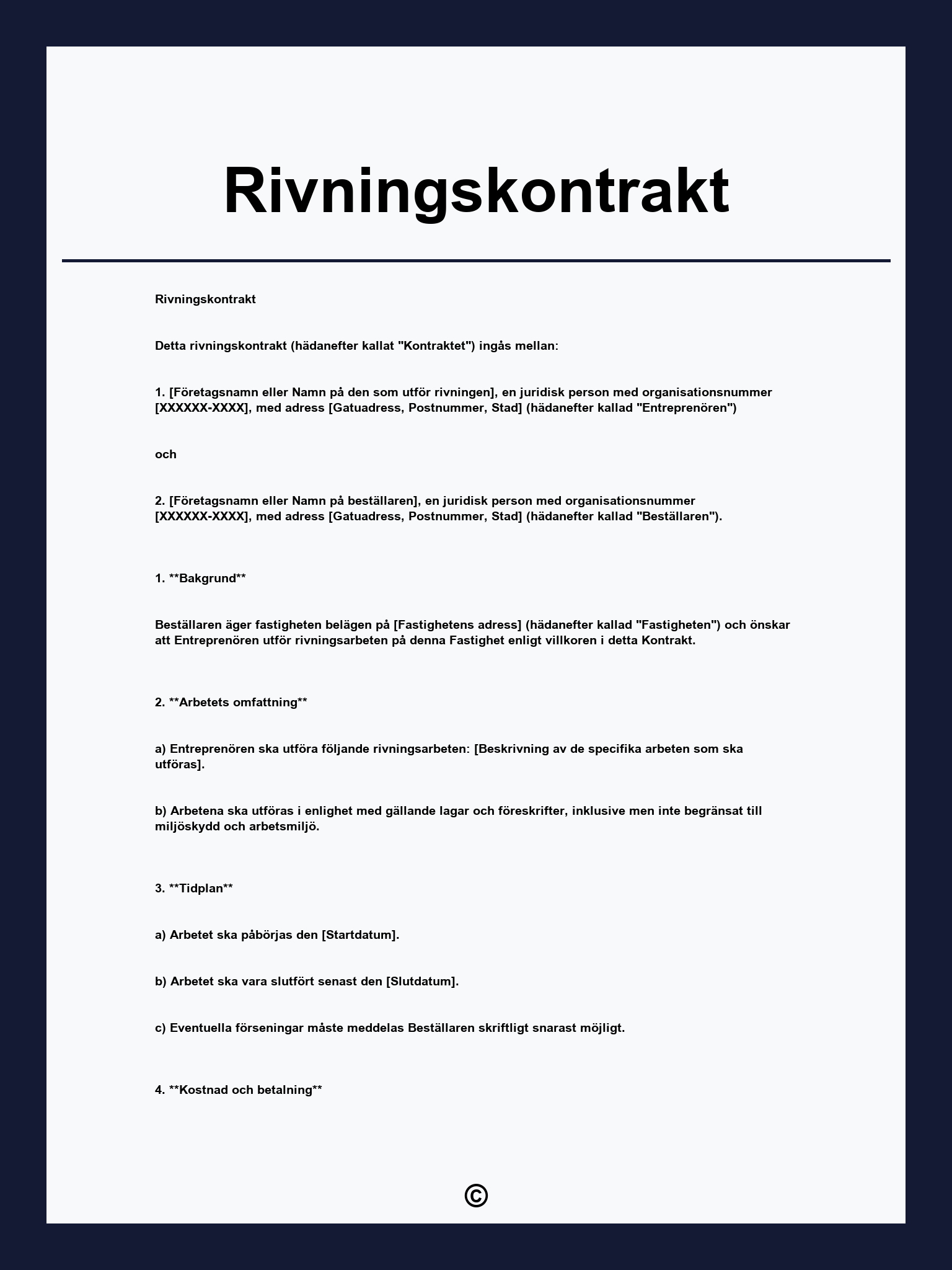 Rivningskontrakt