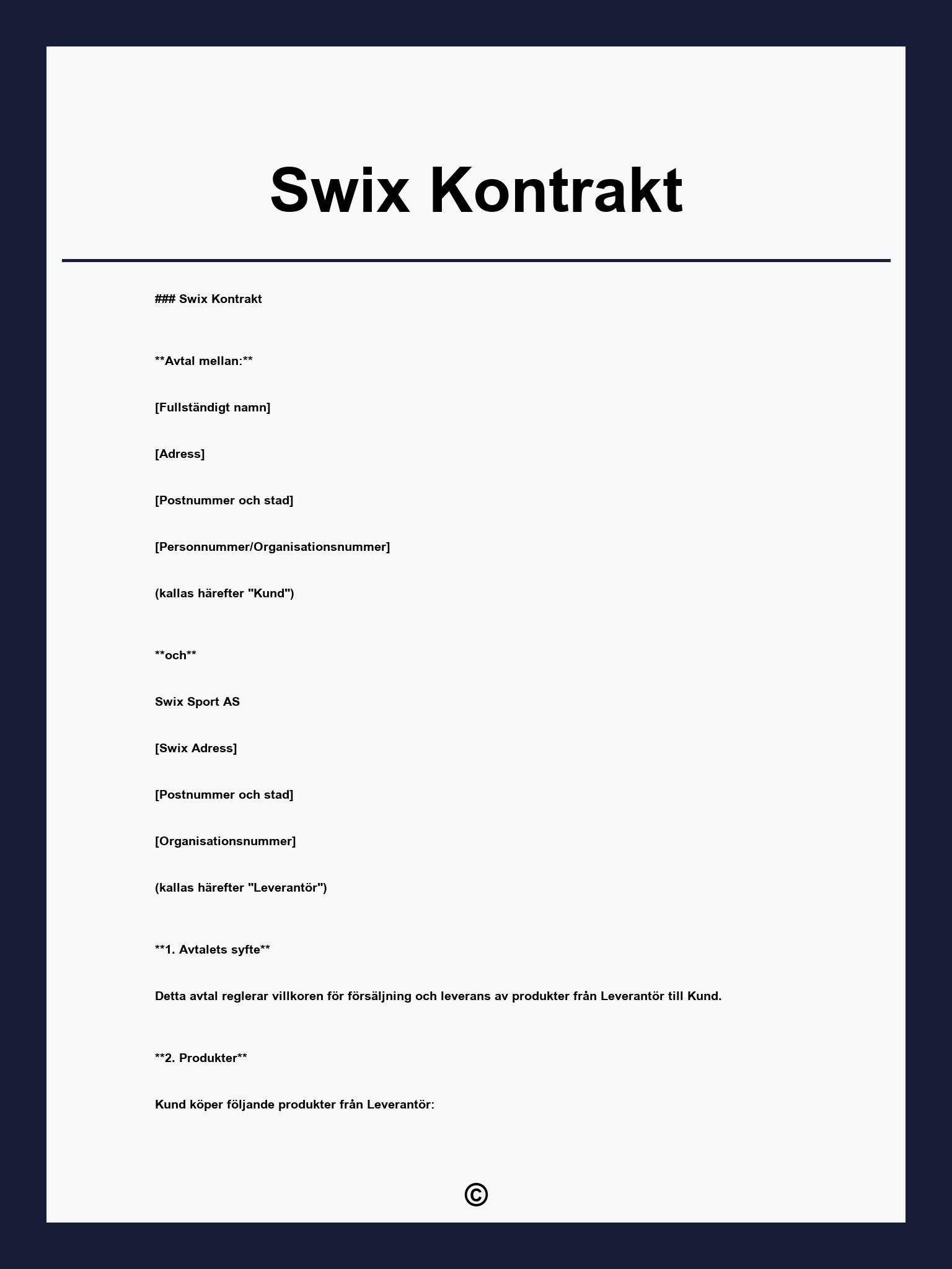 Swix Kontrakt