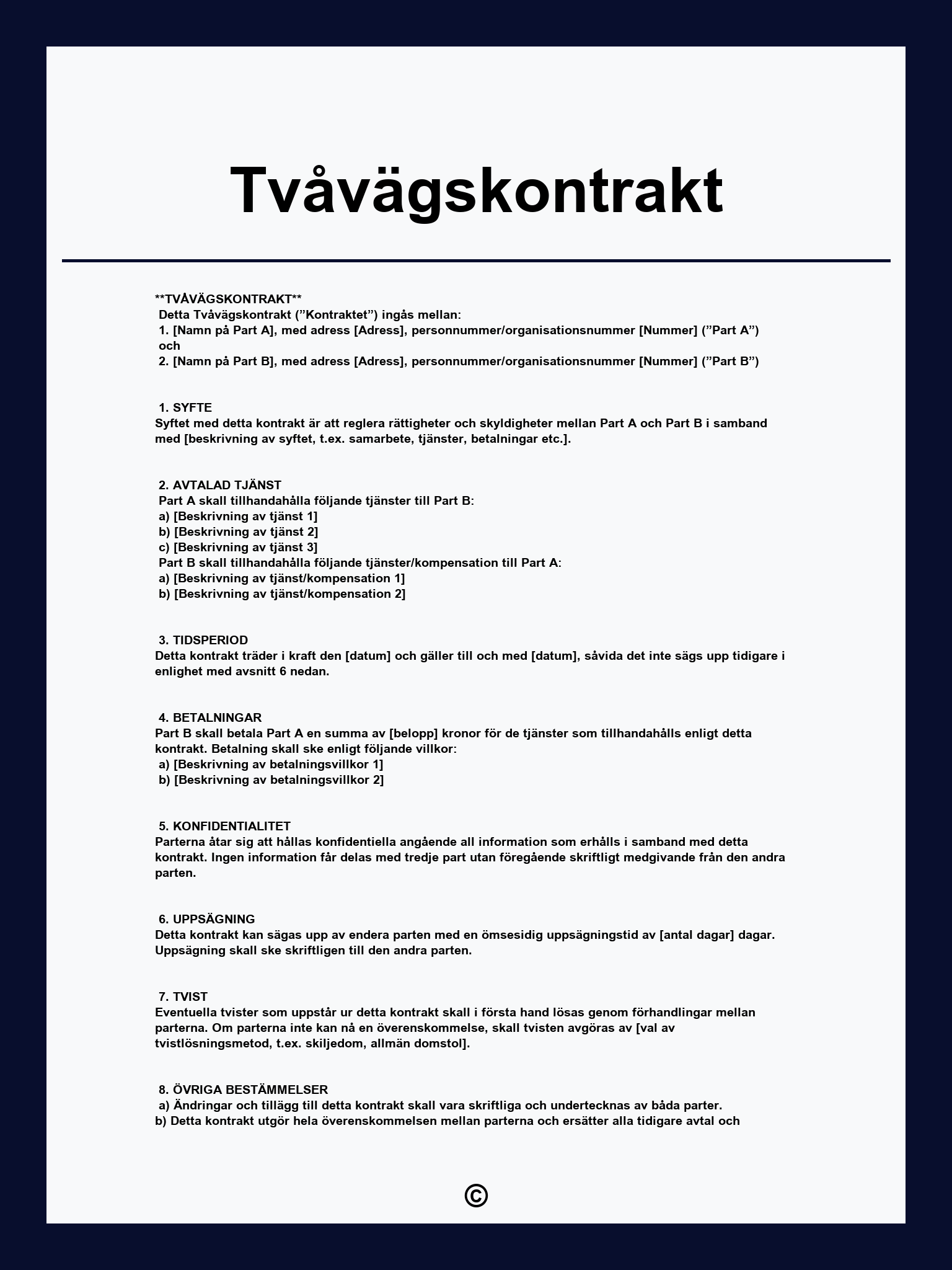 Tvåvägskontrakt